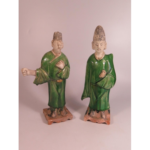 380 - A Pair of Chinese Funerary Figures, tallest 30cm