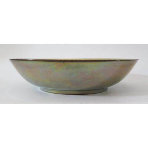 393 - An Arts & Crafts Lustre Bowl by William Mycock, monogram to base and dated 1924, 27.5cm diam. 7cm hi... 