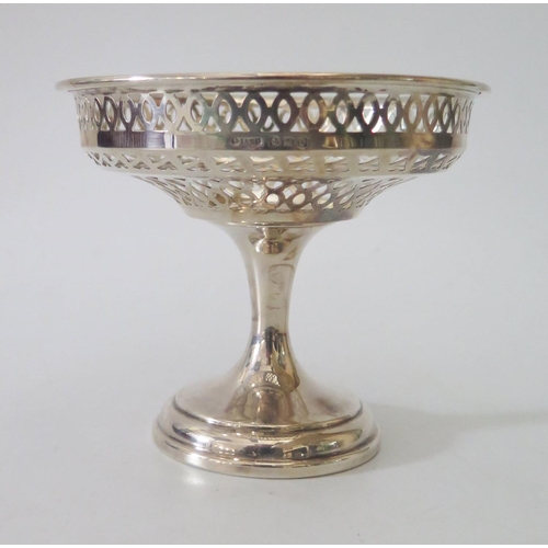 92 - A George V Silver Tazza with pierced rim, Birmingham 1927,  S Blanckensee & Son Ltd., 126g