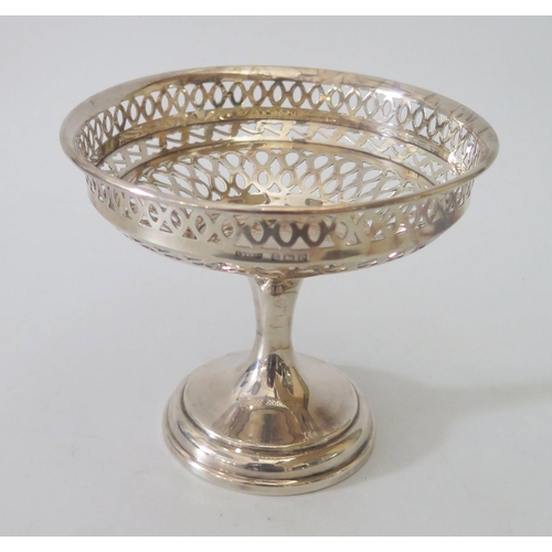 92 - A George V Silver Tazza with pierced rim, Birmingham 1927,  S Blanckensee & Son Ltd., 126g