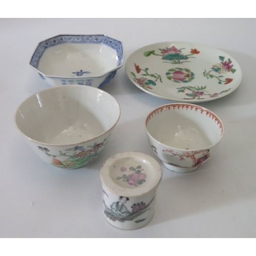 375 - Two Nineteenth Century Chinese Tea Bowls, one other etc