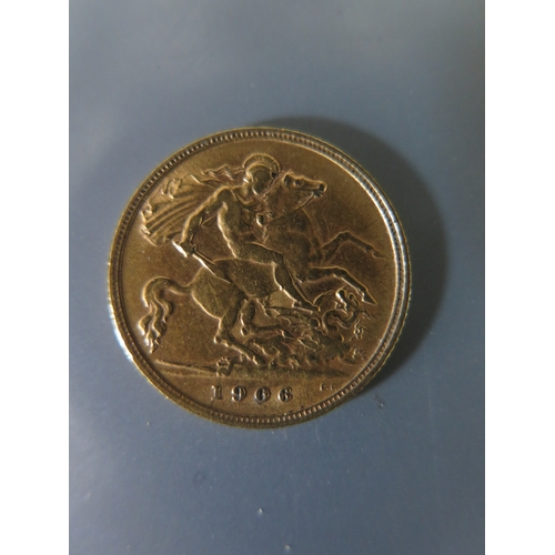 301I - An Edward VII Gold Half Sovereign, 1906