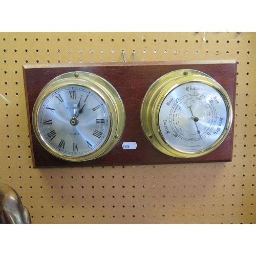 853 - A Combination Clock Barometer Wall Plaque