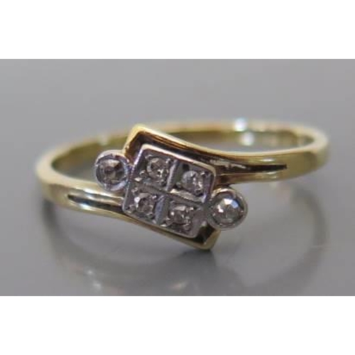 108 - An 18 carat gold and diamond ring, 1.7 grams