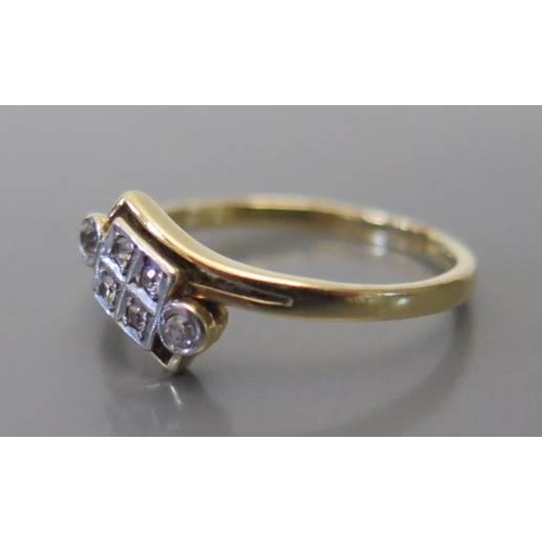 108 - An 18 carat gold and diamond ring, 1.7 grams