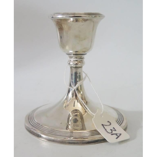 23a - Loaded Silver Candle Stick Chester, 1918