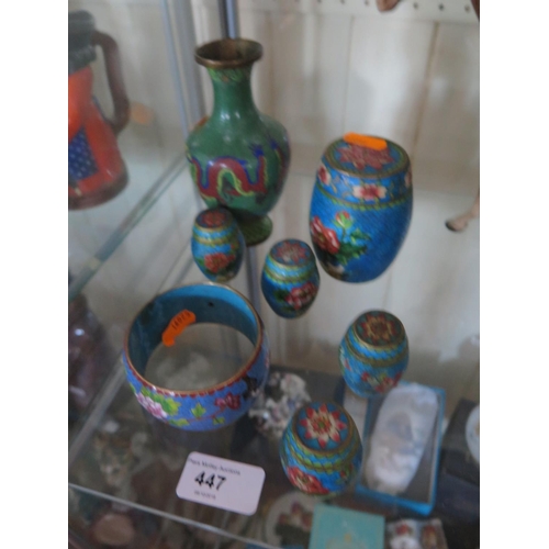 447 - A selection of Chinese cloisonné