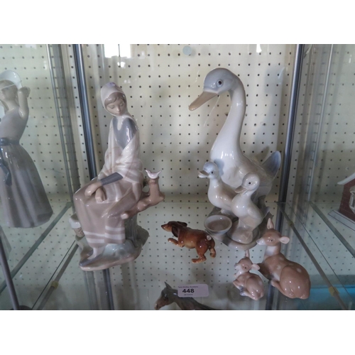 448 - A Lladro figurine and other ornaments