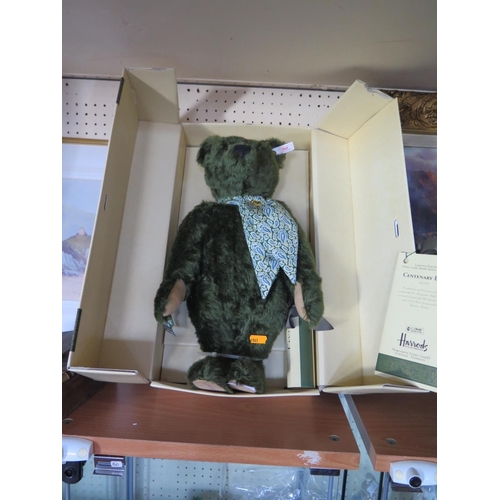 457 - A Steiff for Harrods limited edition centenary bear, number 653 148, in original box and with certif... 