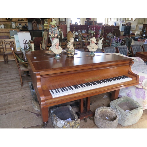 504 - A Gors & Kallmann mahogany cased baby grand piano
