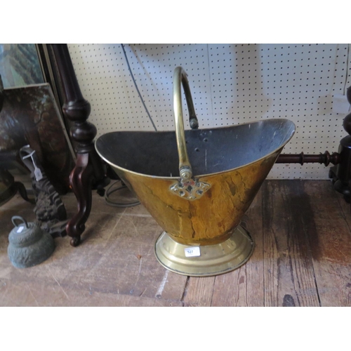 527 - A brass coal bucket