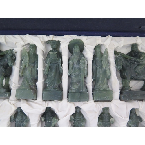 540 - A Chinese carved stone chess set