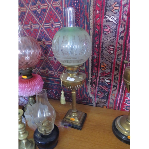 582 - Victorian brass oil lamp