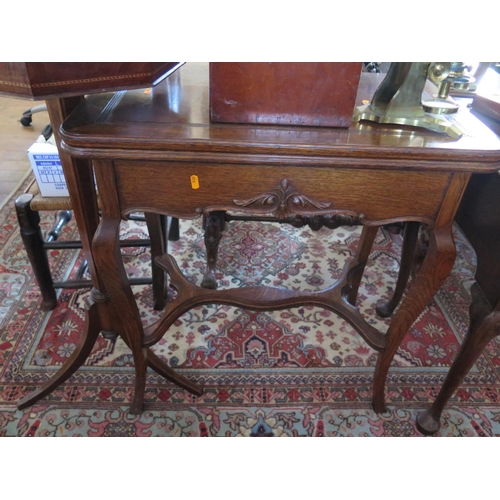 605 - Oak fold over card table