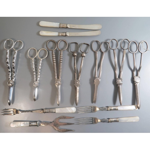 3 - A Selection of Silver Plated Flatware including grape scissors