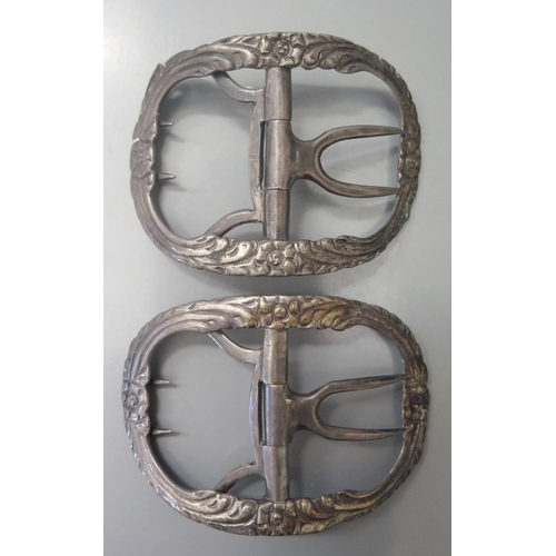 40 - A Pair of Late 18th Century Silver Buckles, probably Charles Hougham, 85g