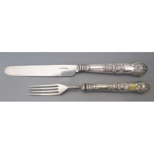 37 - A William IV Silver Knife and Fork, Sheffield 1831