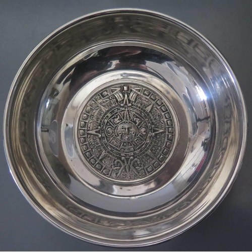 42 - A Sterling Silver Decorative Bowl, impressed marks to base and JLR monogram, 83g, 11.5cm diam.