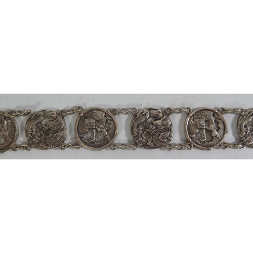 44 - A Chinese Silver Belt, 243g