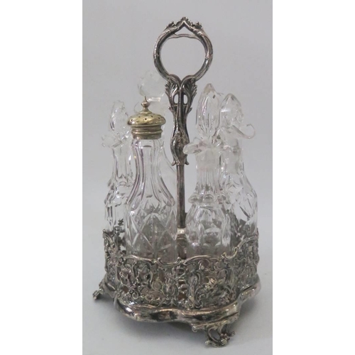 74a - A Victorian Silver Plated Six Bottle Cruet