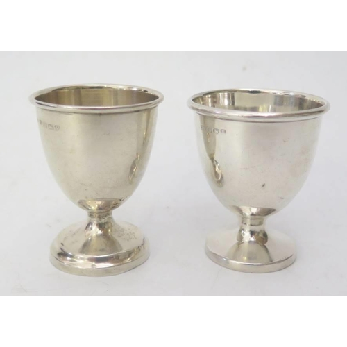 38 - Two George V Silver Egg Cups, 54g