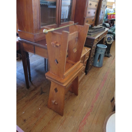 704 - A Pair of Solid Oak Stools