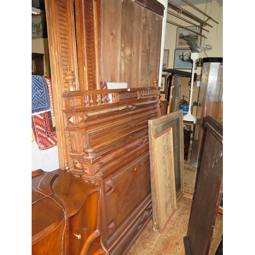 719 - A 19th Century French Oak King Size Double Bed (will fit a modern divan in the frame)