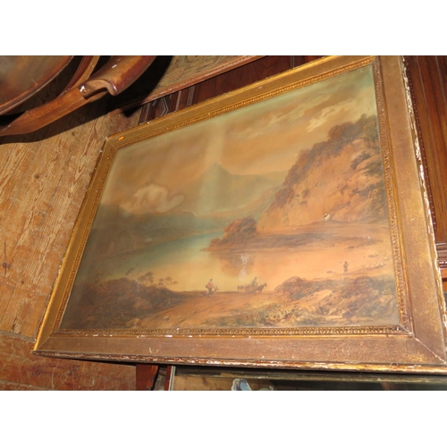 719a - A Large 19th Century Landscape and needlework