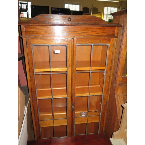 727 - An Oak Leaded and Glazed Bookcase