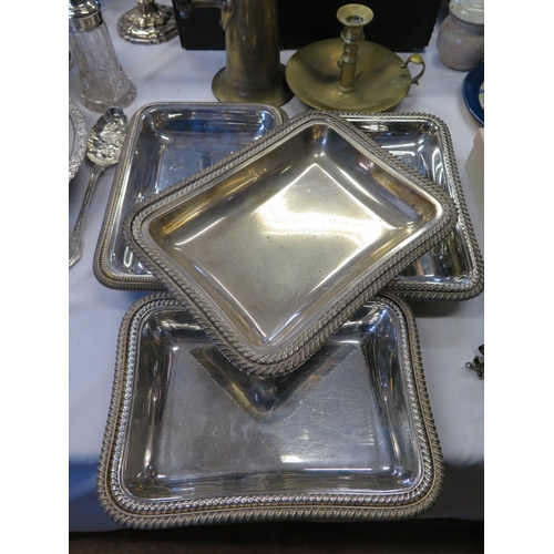 73 - Two Pairs Electroplated Silver Entree Dishes