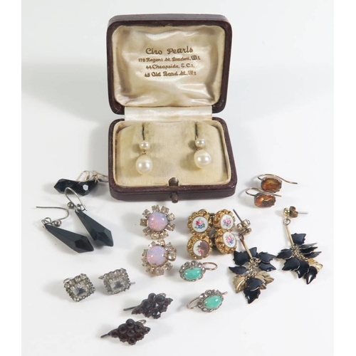 93 - 19th Century and later Earrings including boxed Ciro Pearls and pair of cufflinks