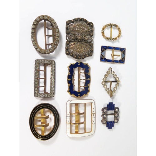 241 - A Collection of Victorian, Art Deco and other Enamel and Paste Buckles

******PHONE IN 10******