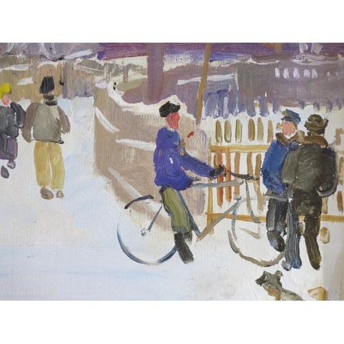 251 - Tatiana N. Yablonskaya, b. 1917-2005, 'Winter Day', oil on canvas, signed and dated 61, 89 x 74cm, f... 