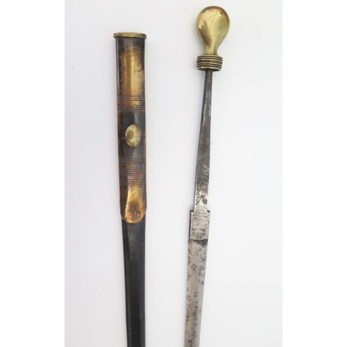 289 - A Victorian Masonic Swordstick by Kenning, 72cm blade, grip missing and in bamboo cane