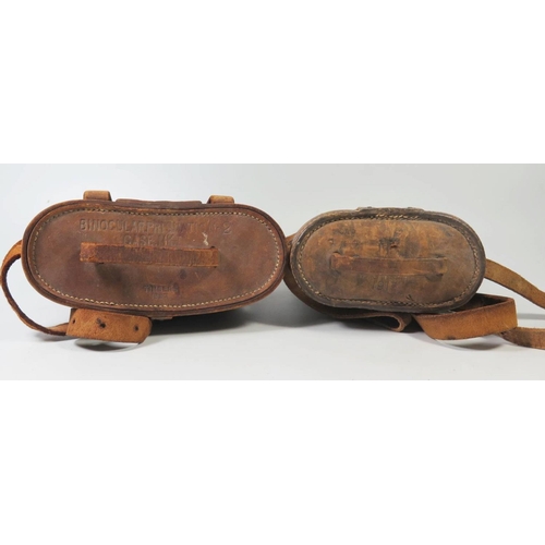 294 - A Pair of WWI HEZZANITH binoculars in 1917 leather case and a pair of WWII A. Kershaw & Son 1940 bin... 