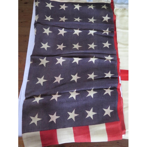 297 - A USA Flag stamped Yard, 175 x 90cm