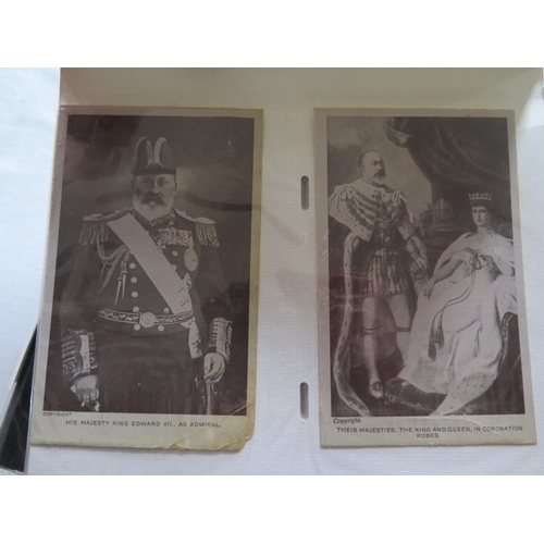 332 - An Album of WWI and WWII English and French Postcards and Photographs and album of royalty postcards