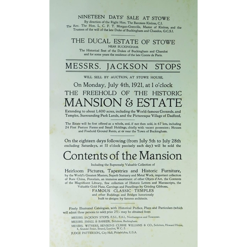 341 - Stowe, near Buckingham The Ducal Estate and Contents of The Mansion Auction Catalogue, no. 443