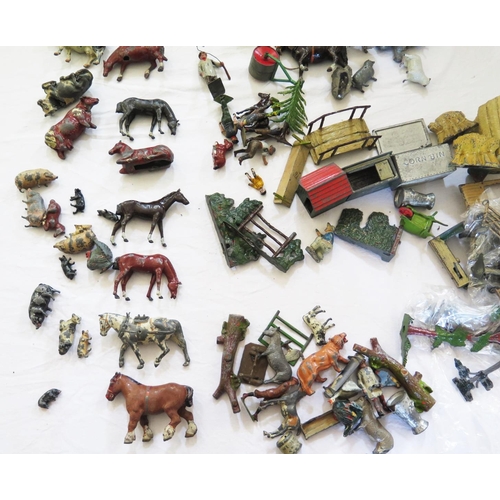 345 - A Collection of Cold Painted Lead Farmyard Figures