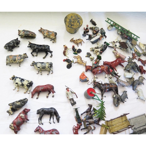 345 - A Collection of Cold Painted Lead Farmyard Figures