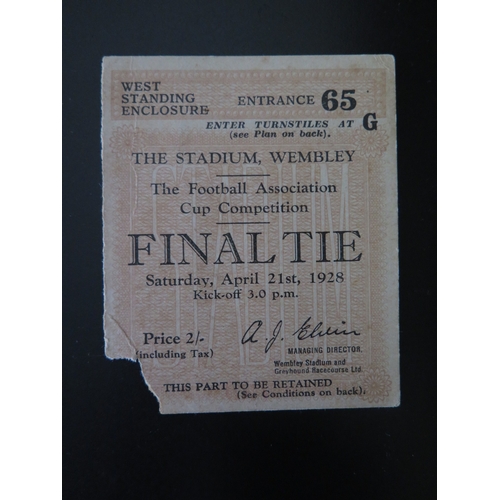 341a - A Wembley Stadium April 21st 1928 Final Tie Football Programme and Ticket