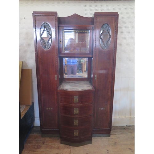 377 - A Secessionist Rosewood and Inlaid Dining Suite attributed to Koloman Moser, comprising a sentry box... 