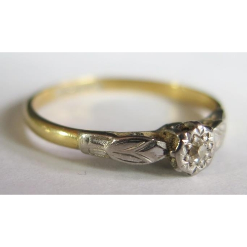 103 - An 18ct Gold, Platinum and Diamond Solitaire, size M, 2.1g  **WITHDRAWN_ MAYBE IN 15TH JULY SALE**