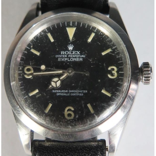 114 - A Rolex Gent's 1016 Explorer Steel Cased Wristwatch. A 1965 Explorer with original dial and 1570 mov... 