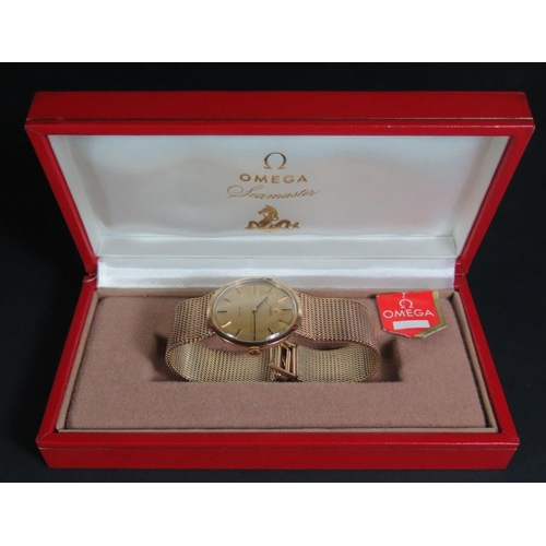 116 - An Omega Gent's 9ct Gold De Ville on integral bracelet,  58.7g gross,