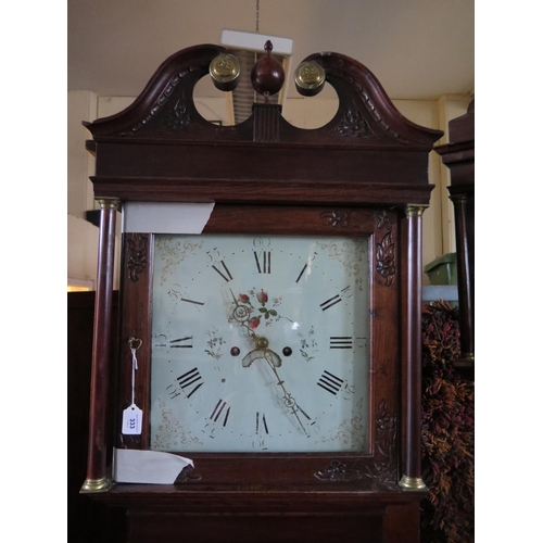 333 - A Victorian Carved Oak Longcase Clock, the eight day striking movement with painted dial, 216cm

***... 