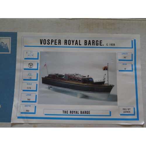 347 - A Dean's Marine Vosper Royal Barge c. 1938 Boxed Model (appears complete and unstarted) and Futaba D... 