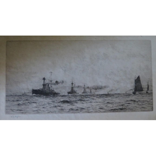 352 - William Lionel Wyllie, RA (1851-1931), The Atlantic Fleet Coming Into Portsmouth, etching, pencil si... 