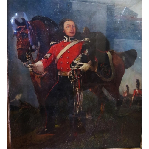 354 - Harden Sidney Melville (act. 1837-1881), Cavalry Sergeant, oil on canvas, 75 x 62cm, framed and glaz... 