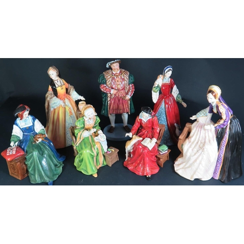 357 - A Complete Set of Royal Doulton Figurines of Henry VIII and his Six Wives, six COAs